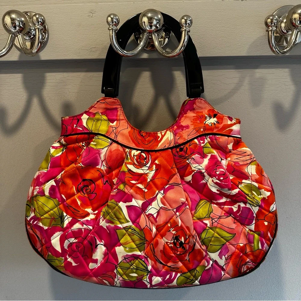 Vera Bradley Vivian “Vintage Rose” Watercolor Sateen Handbag